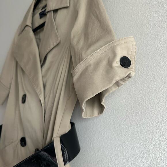 Anne Klein Trench Dress Beige Double Breasted Belted Midi Shirt Dress Sz 6 - Picture 10 of 10